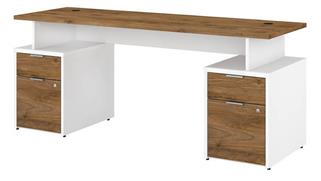 Computer Desks Bush Furnishings 72in W Desk with 4 Drawers
