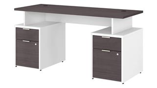 Computer Desks Bush Furnishings 60in W Desk with 4 Drawers