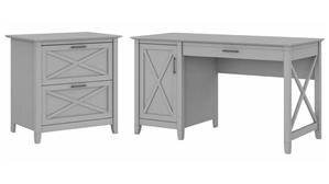 Computer Desks Bush Furnishings 54in W Computer Desk with Storage and 2 Drawer Lateral File Cabinet