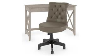 Writing Desks Bush Furnishings 48in W Writing Desk with Mid Back Tufted Office Chair