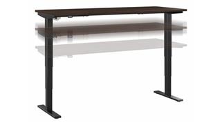 Adjustable Height Desks & Tables Bush Furnishings 72in W x 30in D Electric Height Adjustable Standing Desk