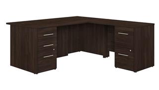 L Shaped Desks Bush Furnishings 72in W L-Shaped Executive Desk with 3 Drawer File Cabinet and 2 Drawer File Cabinet