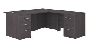 L Shaped Desks Bush Furnishings 72in W L-Shaped Executive Desk with 3 Drawer File Cabinet - Assembled, and 2 Drawer File Cabinet - Assembled