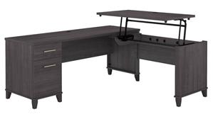 Adjustable Height Desks & Tables Bush Furnishings 6ft W 3 Position Sit to Stand L-Shaped Desk