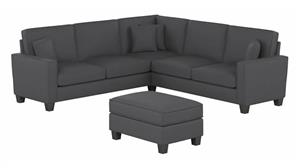 Sectional Sofas Bush Furnishings 99in W L-Shaped Sectional Couch with Ottoman