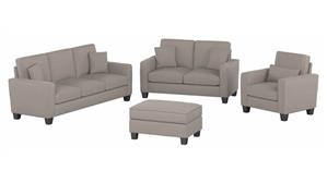 Sofas Bush Furnishings 85in W Sofa with Loveseat, Accent Chair, and Ottoman