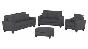 Sofas Bush Furnishings 85in W Sofa with Loveseat, Accent Chair, and Ottoman
