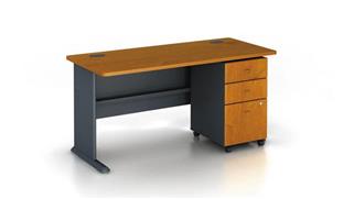 Modular Desks Bush Furnishings 60in Desk with Pedestal