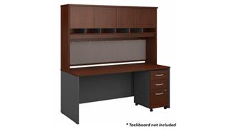 Computer Desks Bush Furnishings 72in W x 30in D Office Desk with Hutch and Assembled Mobile File Cabinet
