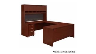 U Shaped Desks Bush Furnishings 72in W U-Shaped Desk with Hutch and Assembled Mobile File Cabinet