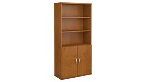 Bookcases Bush Furnishings 36in W 5 Shelf Bookcase with Doors