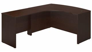 L Shaped Desks Bush Furnishings 60in W x 43in D Left Hand Bowfront Desk Shell with 36in W Return