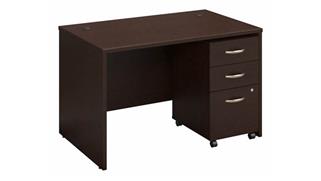 Computer Desks Bush Furnishings 48in W x 30in D Desk Shell with 3 Drawer File