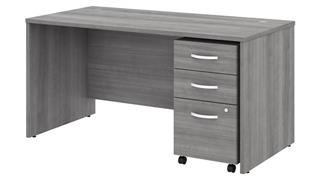 Executive Desks Bush Furnishings 60in W x 30in D Office Desk with Assembled Mobile File Cabinet