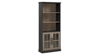 Bookcases Bush Furnishings 5 Shelf Bookcase with Glass Doors