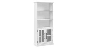 Bookcases Bush Furnishings 5 Shelf Bookcase with Glass Doors