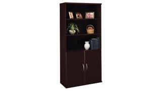 Bookcases Bush Furnishings Open Double Bookcase with Doors
