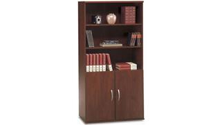 Bookcases Bush Furnishings Open Double Bookcase with Doors