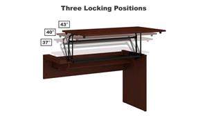 Adjustable Height Desks & Tables Bush Furnishings 42" W 3 Position Sit to Stand Desk Return