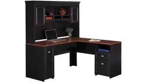 L Shaped Desks Bush Furnishings L-Shaped Desk with Hutch