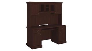 Office Credenzas Bush Furnishings Double Pedestal Credenza with Hutch