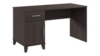 Computer Desks Bush Furnishings 54in W Office Desk with Drawer and Storage Cabinet