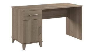 Computer Desks Bush Furnishings 54in W Office Desk with Drawer and Storage Cabinet