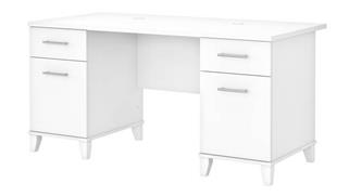 Computer Desks Bush Furnishings 60in W Double Pedestal Desk