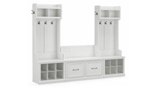 Benches Bush Furnishings Entryway Storage Set with Hall Trees and Shoe Bench with Doors