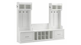 Benches Bush Furnishings Entryway Storage Set with Hall Trees and Shoe Bench with Drawers