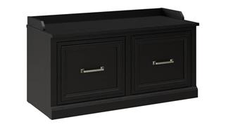 Benches Bush Furnishings 40in W Shoe Storage Bench with Doors