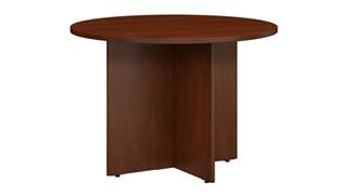Conference Tables Bush 42in W Round Conference Table with Wood Base