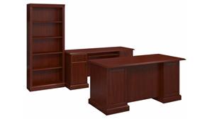 Executive Desks Bush 66in W Managers Desk, Credenza and Bookcase