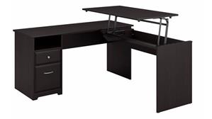 Adjustable Height Desks & Tables Bush 60in W 3 Position L-Shaped Sit to Stand Desk