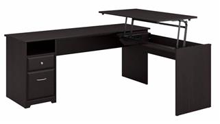Adjustable Height Desks & Tables Bush 72in W 3 Position Sit to Stand L-Shaped Desk