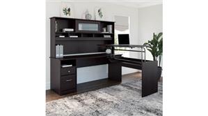 Adjustable Height Desks & Tables Bush 72" W 3 Position L Shaped Sit to Stand Desk with Hutch