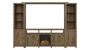 Electric Fireplaces Bush 65" W Farmhouse Entertainment Center with Electric Fireplace