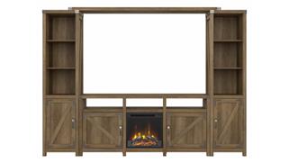 Electric Fireplaces Bush 65in W Farmhouse Entertainment Center with Electric Fireplace