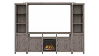 Electric Fireplaces Bush 65" W Farmhouse Entertainment Center with Electric Fireplace