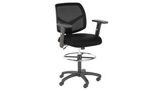 Office Chairs Bush Mesh Back Drafting Chair with Chrome Foot Ring