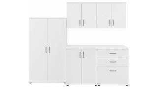 Storage Cabinets Bush 5 Piece Modular Closet Storage Set with Floor and Wall Cabinets