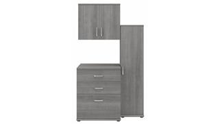Storage Cabinets Bush 3 Piece Modular Closet Storage Set with Floor and Wall Cabinets