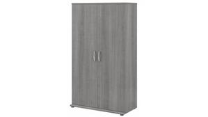 Storage Cabinets Bush Tall Clothing Storage Cabinet with Doors and Shelves