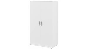 Storage Cabinets Bush Tall Clothing Storage Cabinet with Doors and Shelves
