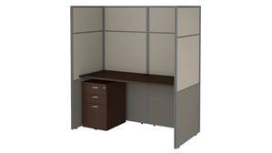Workstations & Cubicles Bush 60in W Cubicle Desk with File Cabinet and 66in H Closed Panels Workstation