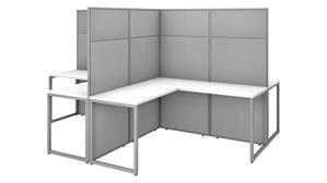 Workstations & Cubicles Bush 60in W 4 Person L-Shaped Cubicle Desk Workstation with 66in H Panels