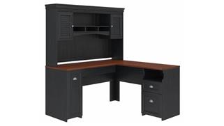 L Shaped Desks Bush 60in W L-Shaped Desk with Hutch