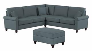 Sectional Sofas Bush 99in W L-Shaped Sectional Couch with Ottoman