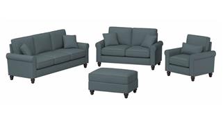 Sofas Bush 85in W Sofa with Loveseat, Accent Chair, and Ottoman