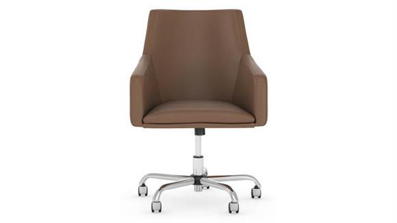 Office Chairs Bush Mid Back Leather Box Chair